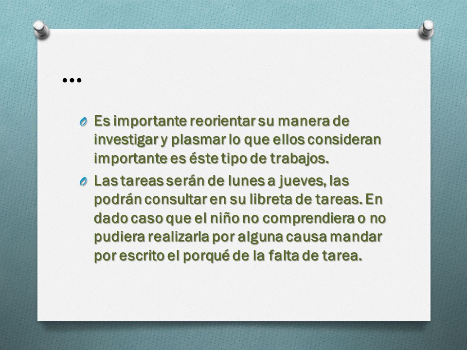 … Es importante reorientar su manera de investigar y plasmar lo que ellos consideran importante es éste tipo de trabajos.