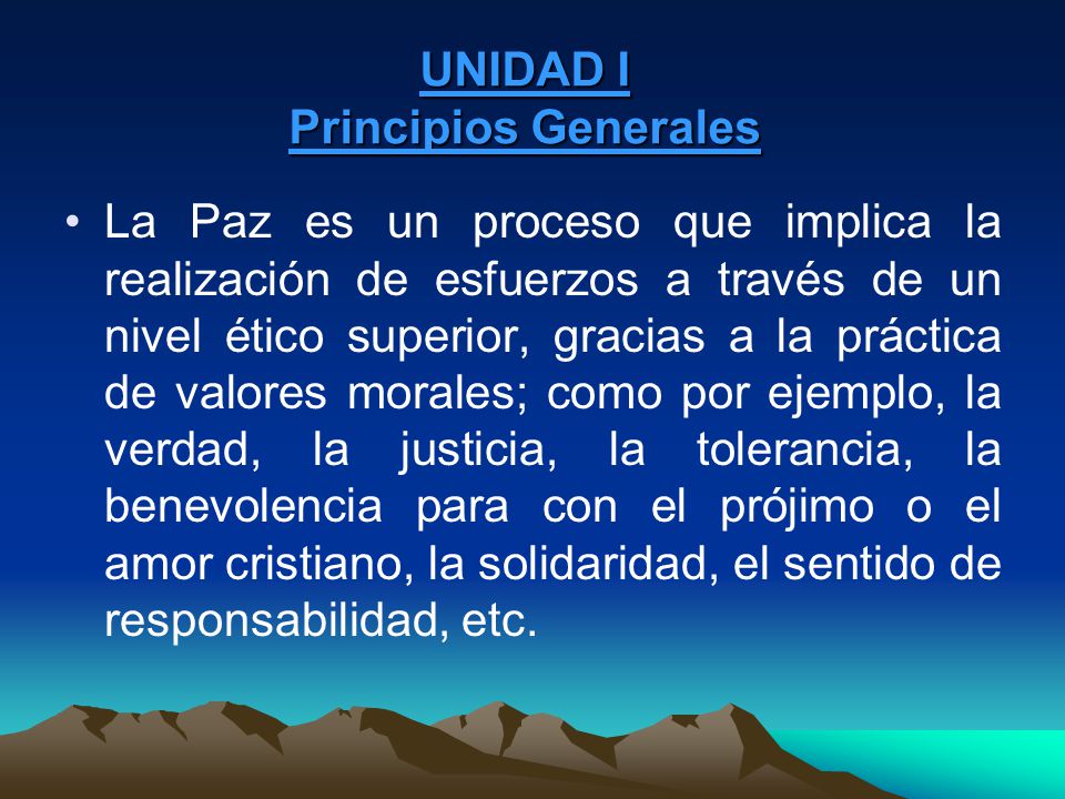 UNIDAD I Principios Generales