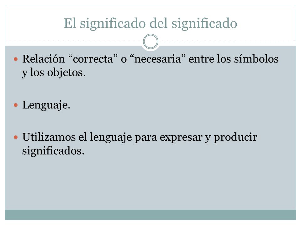 El significado del significado