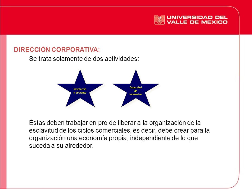 DIRECCIÓN CORPORATIVA: Se trata solamente de dos actividades: