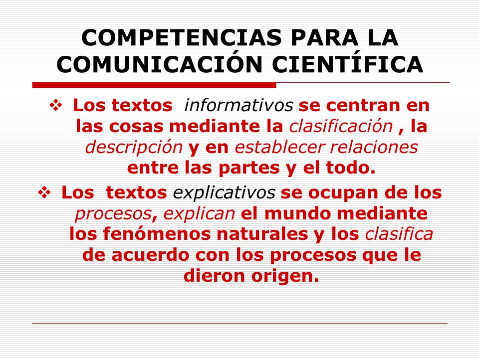 COMPETENCIAS PARA LA COMUNICACIÓN CIENTÍFICA