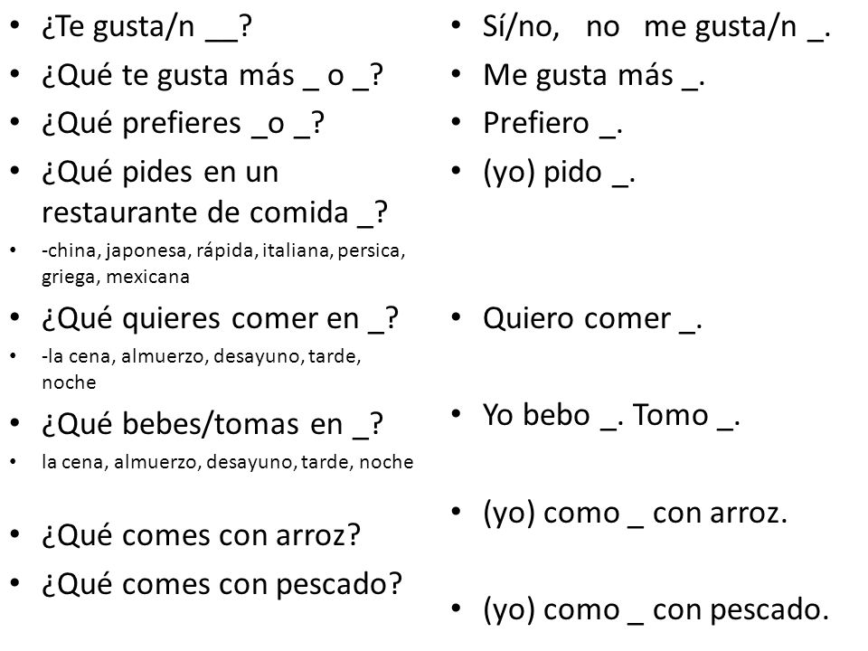 ¿Qué pides en un restaurante de comida _