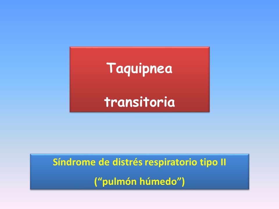 Taquipnea transitoria Síndrome de distrés respiratorio tipo II