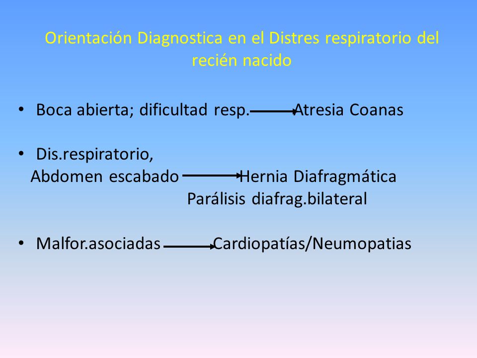 Orientación Diagnostica en el Distres respiratorio del recién nacido
