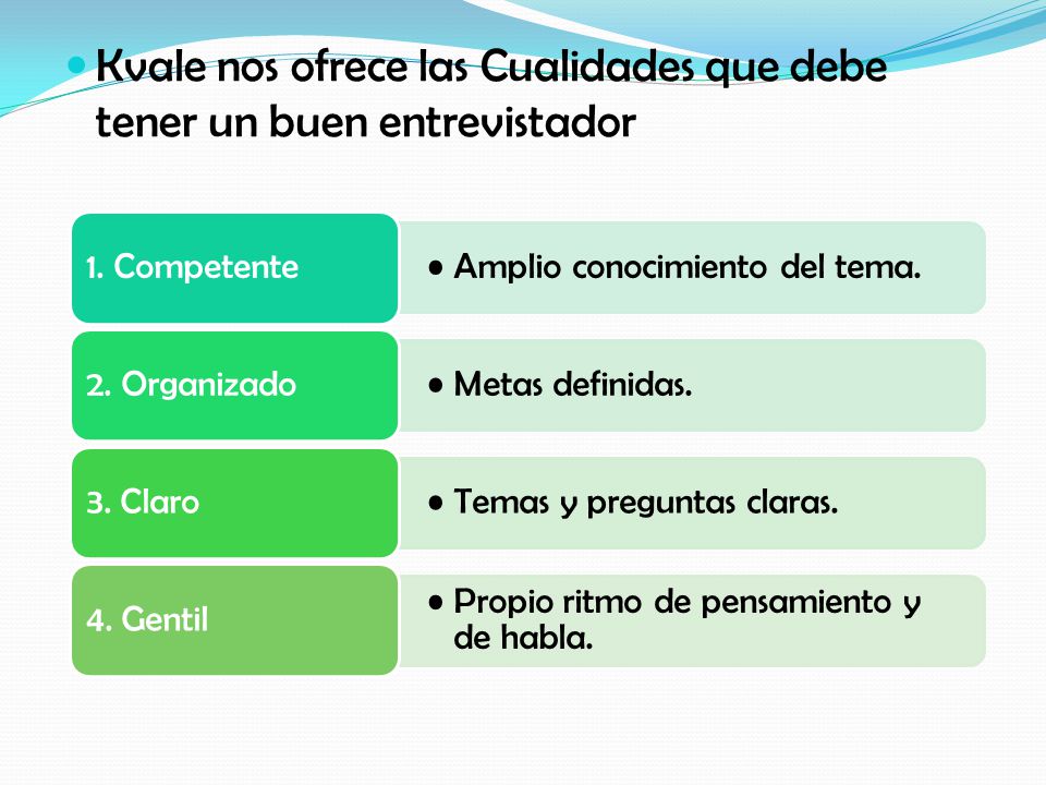 Kvale nos ofrece las Cualidades que debe tener un buen entrevistador
