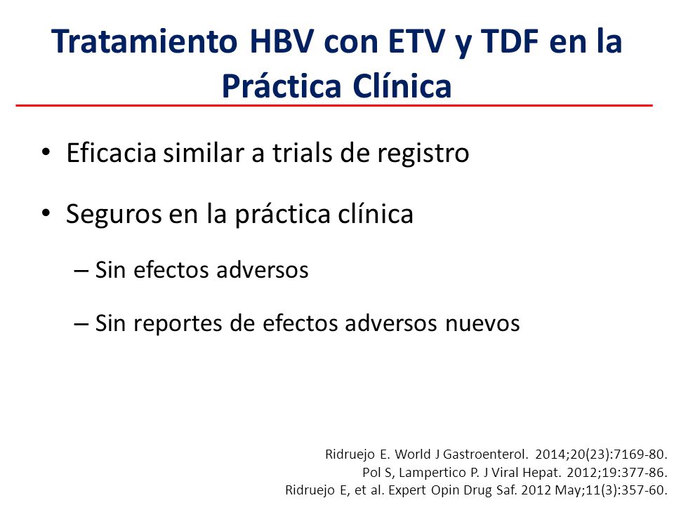 Tratamiento HBV con ETV y TDF en la Práctica Clínica