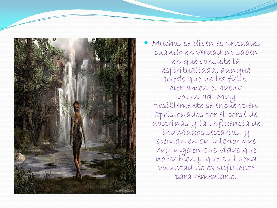 Muchos se dicen espirituales cuando en verdad no saben en qué consiste la espiritualidad, aunque puede que no les falte, ciertamente, buena voluntad.