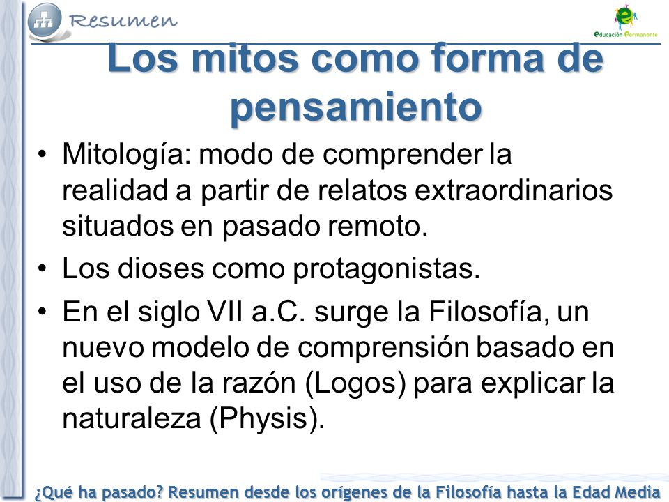 Los mitos como forma de pensamiento