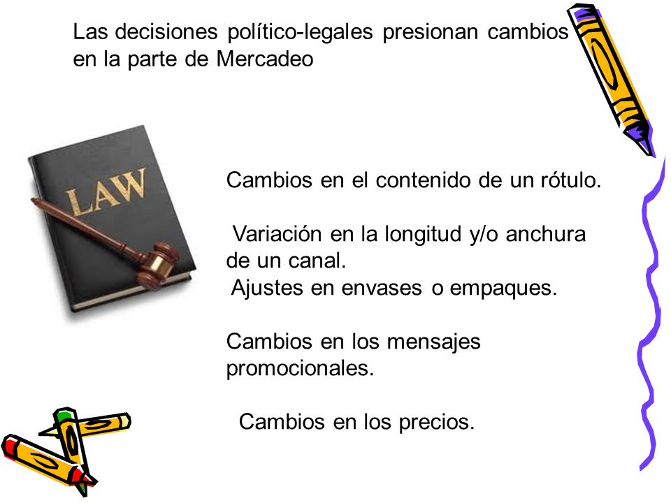 Las decisiones político-legales presionan cambios en la parte de Mercadeo
