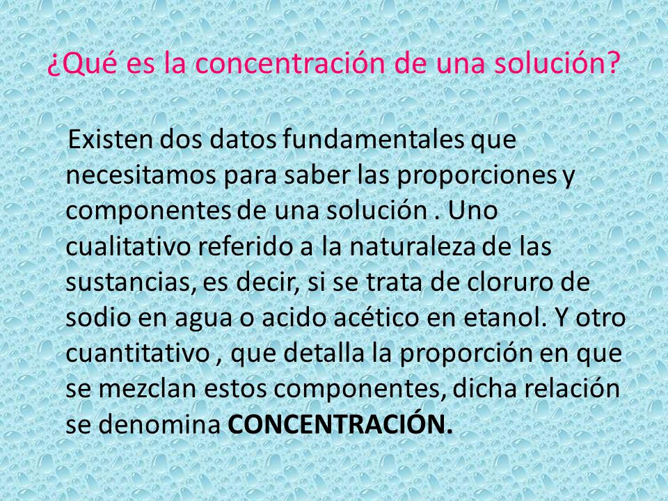 ¿Qué es la concentración de una solución