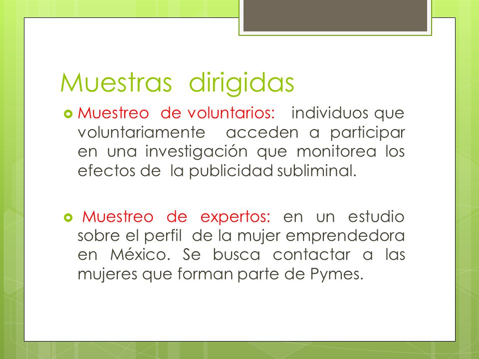 Muestras dirigidas