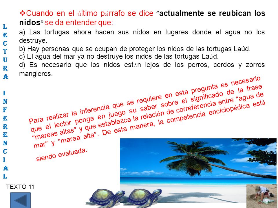 Cuando en el último párrafo se dice actualmente se reubican los nidos se da entender que: