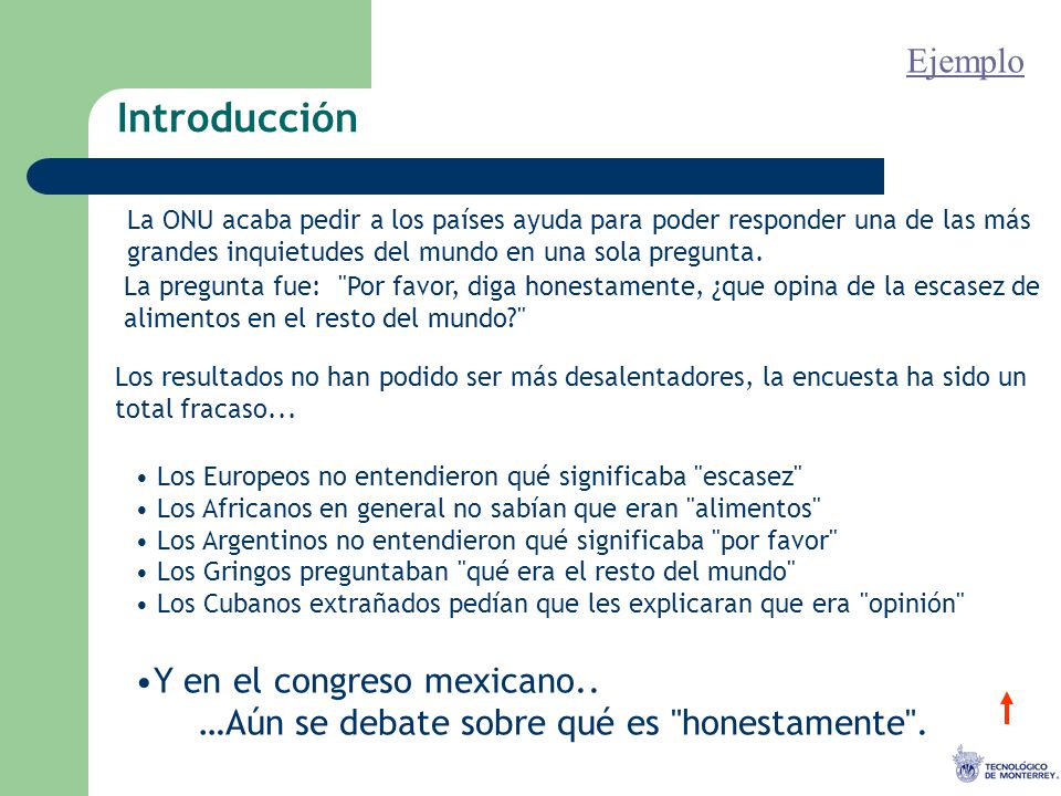 Introducción Ejemplo Y en el congreso mexicano..