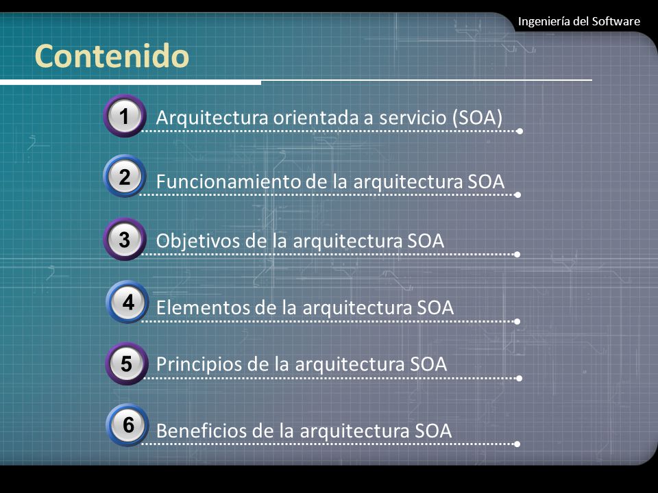 Contenido 3 1 Arquitectura orientada a servicio (SOA) 2