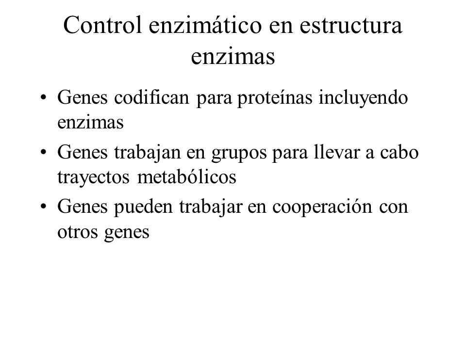 Control enzimático en estructura enzimas