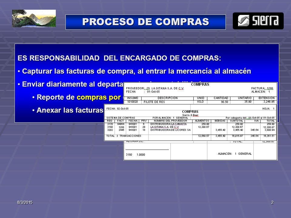 PROCESO DE COMPRAS ES RESPONSABILIDAD DEL ENCARGADO DE COMPRAS: