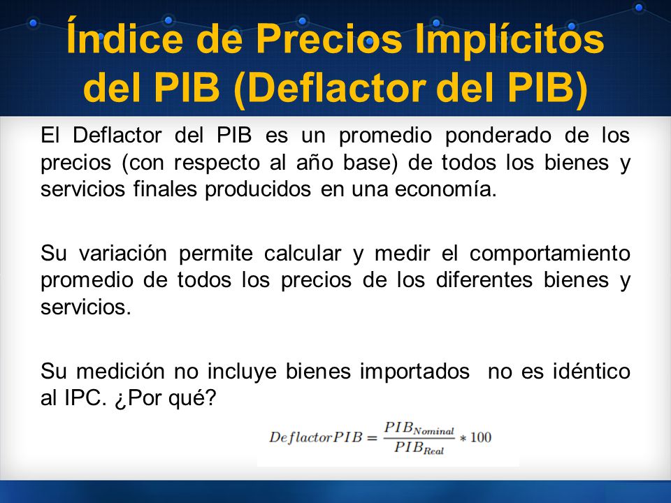 Índice de Precios Implícitos del PIB (Deflactor del PIB)