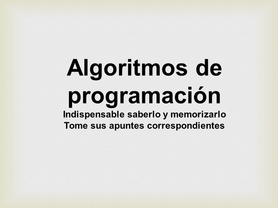 Algoritmos de programación