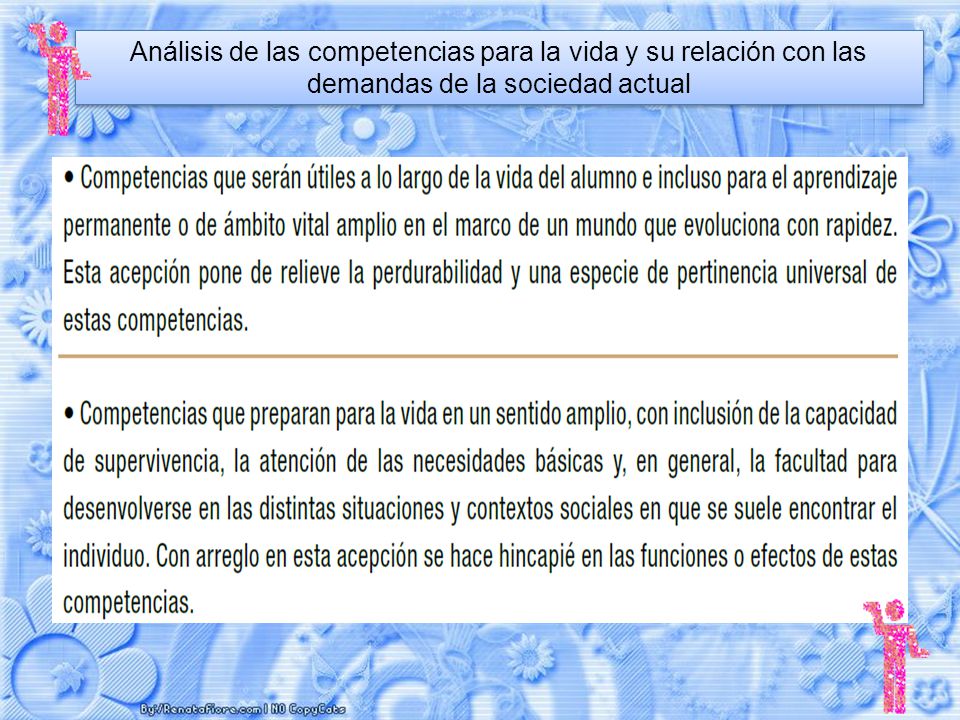 Análisis de las competencias para la vida y su relación con las demandas de la sociedad actual