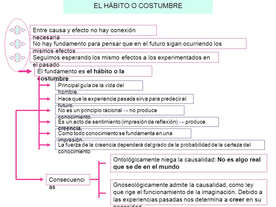 EL HÁBITO O COSTUMBRE Entre causa y efecto no hay conexión necesaria