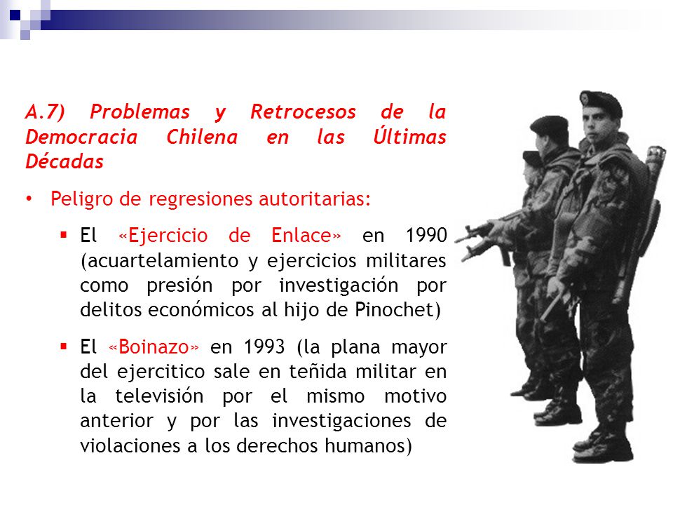 A.7) Problemas y Retrocesos de la Democracia Chilena en las Últimas Décadas