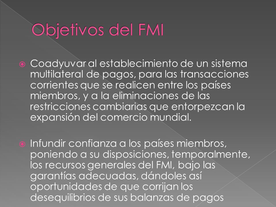 Objetivos del FMI