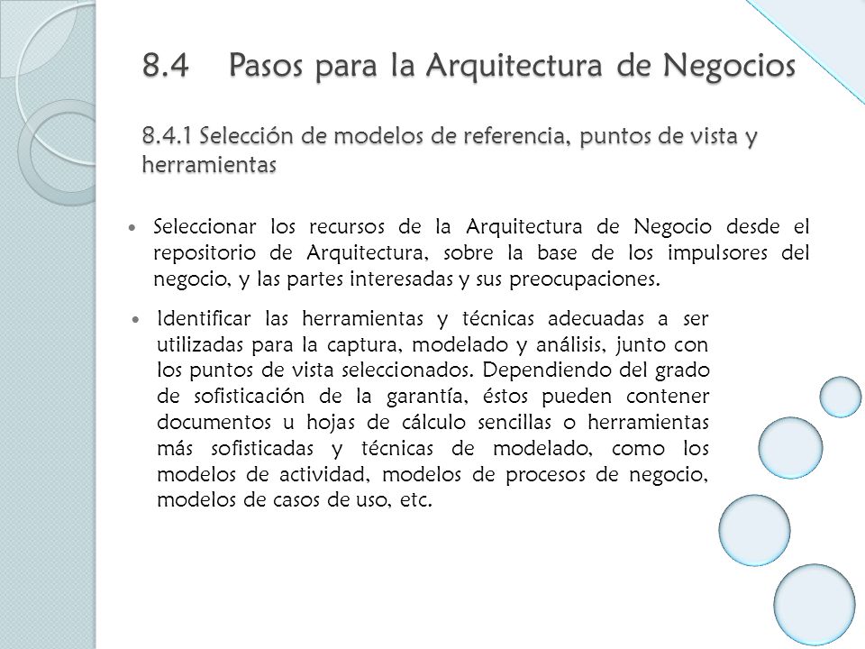 8. 4. Pasos para la Arquitectura de Negocios 8. 4
