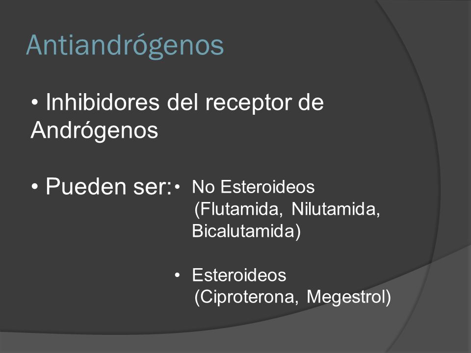 Antiandrógenos Inhibidores del receptor de Andrógenos Pueden ser: