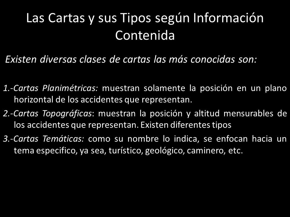 Las Cartas y sus Tipos según Información Contenida