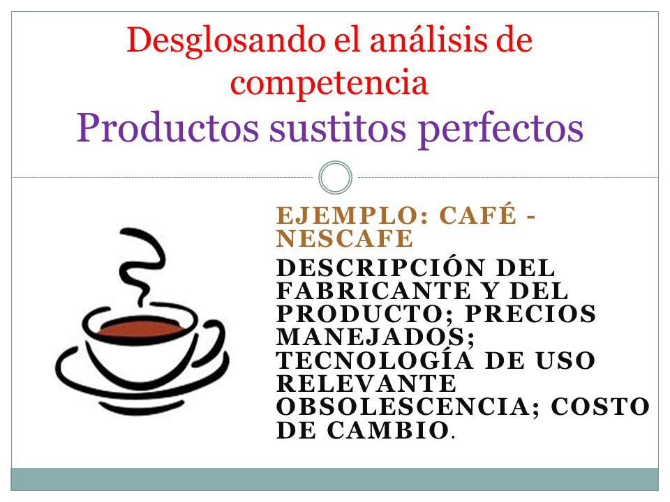 Desglosando el análisis de competencia Productos sustitos perfectos