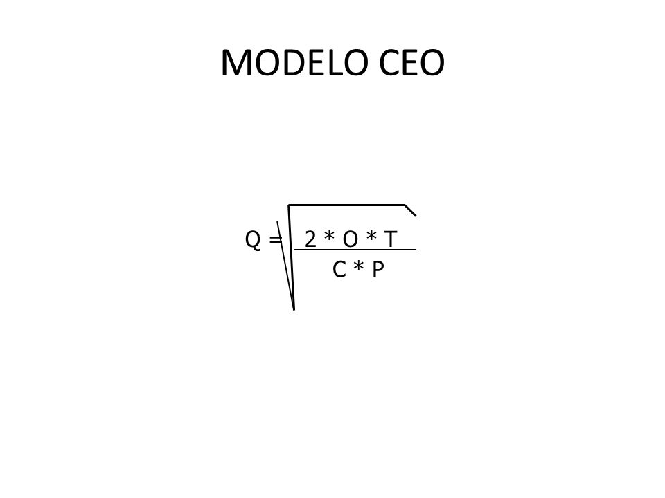 MODELO CEO Q = 2 * O * T C * P