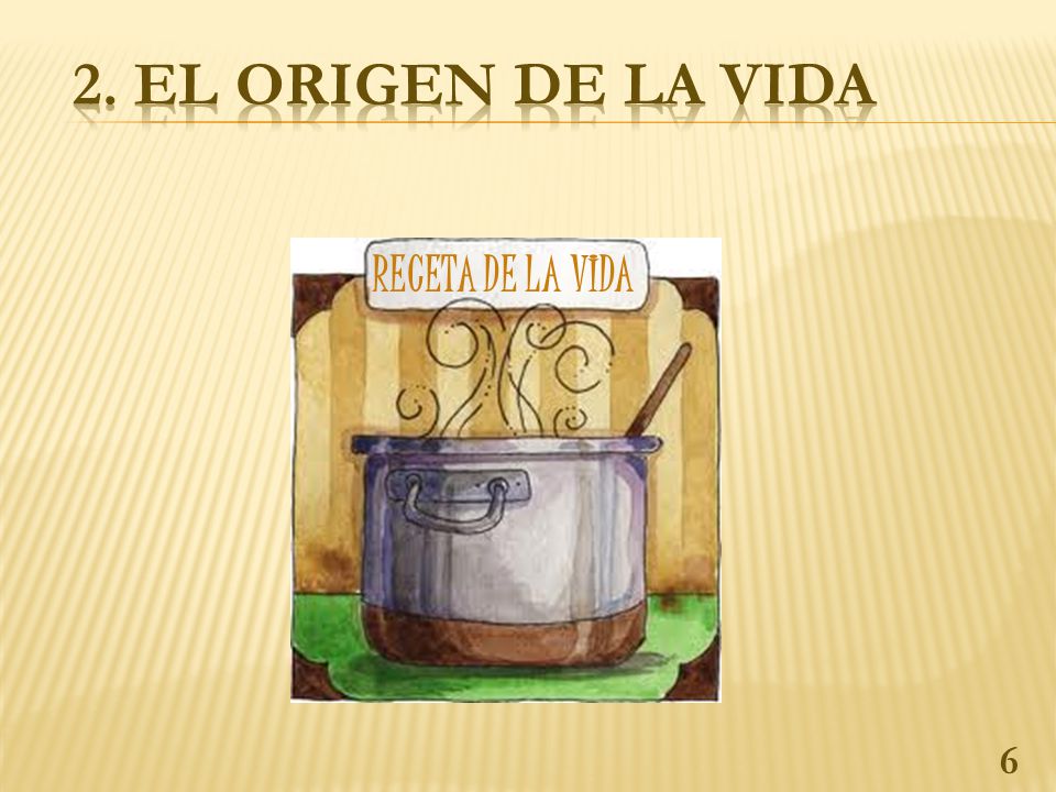 2. EL ORIGEN DE LA VIDA RECETA DE LA VIDA