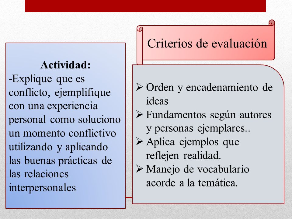Criterios de evaluación