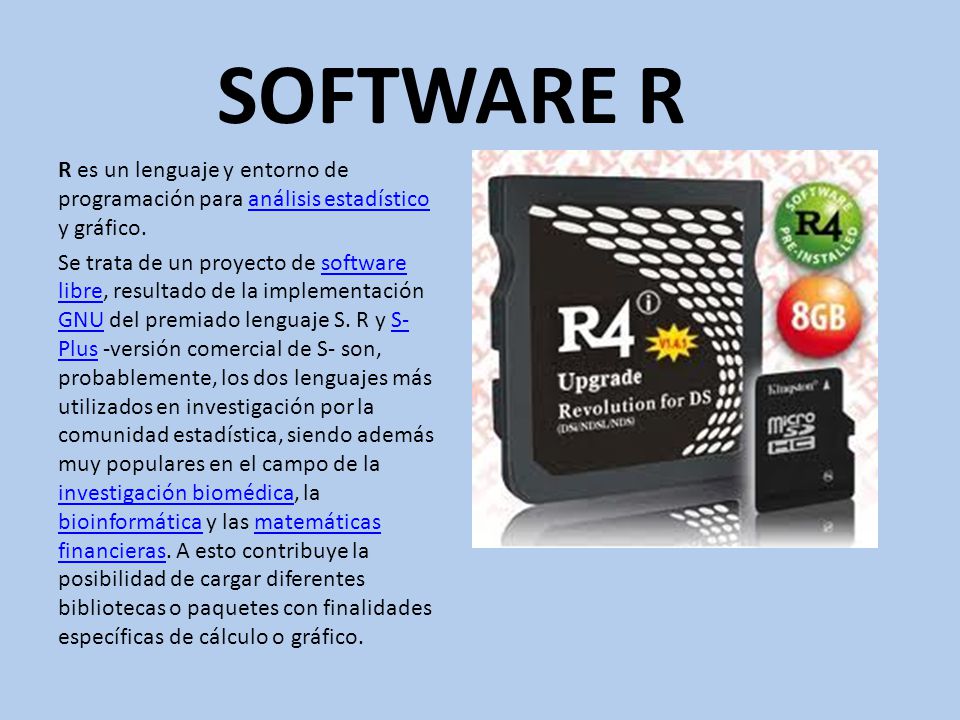 SOFTWARE R R es un lenguaje y entorno de programación para análisis estadístico y gráfico.