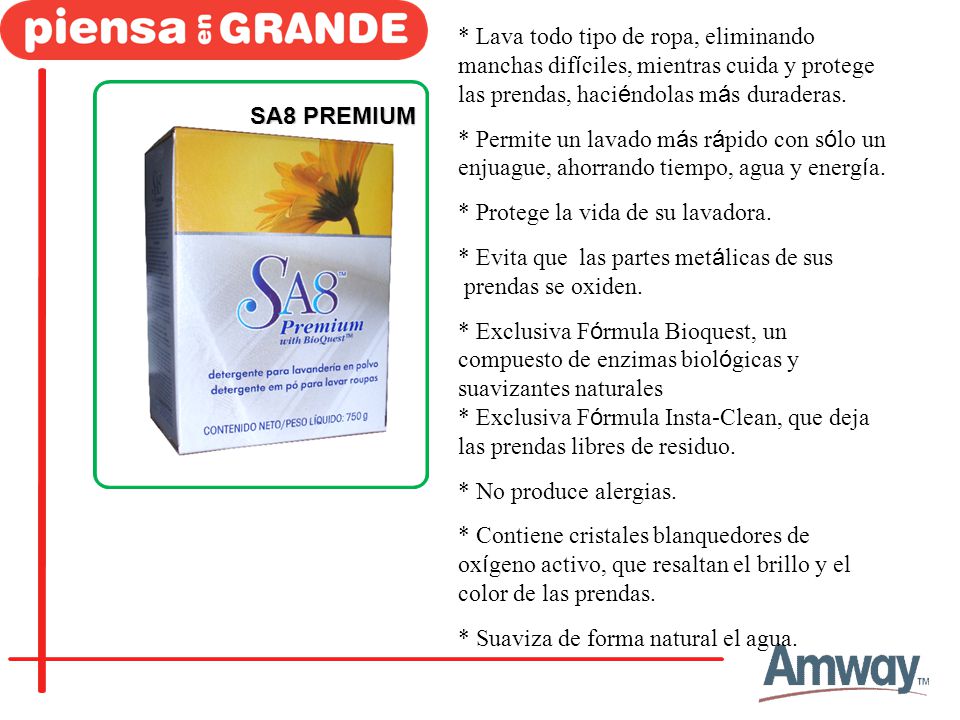* Lava todo tipo de ropa, eliminando manchas difíciles, mientras cuida y protege las prendas, haciéndolas más duraderas.