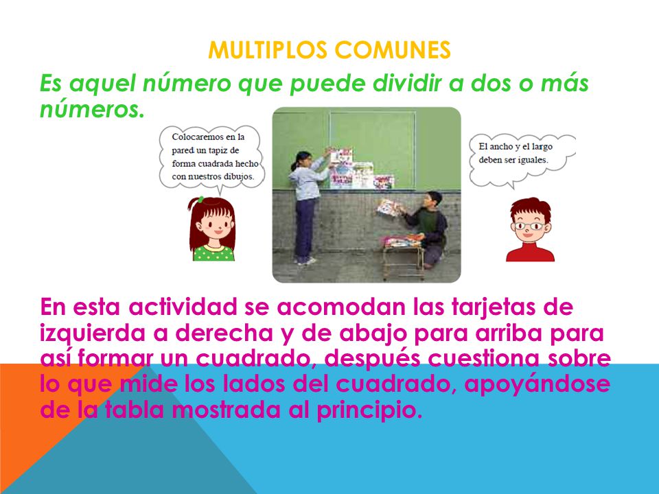 MULTIPLOS COMUNES Es aquel número que puede dividir a dos o más números.