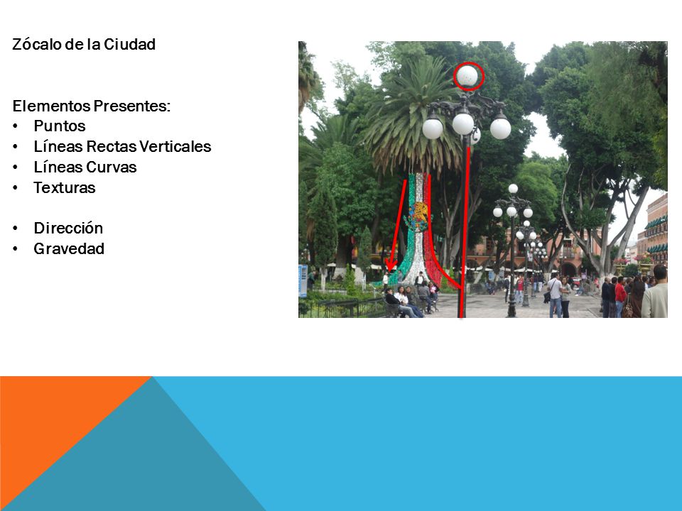 Zócalo de la Ciudad Elementos Presentes: Puntos. Líneas Rectas Verticales. Líneas Curvas. Texturas.