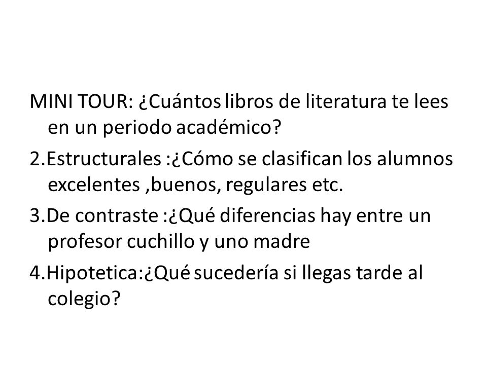MINI TOUR: ¿Cuántos libros de literatura te lees en un periodo académico.