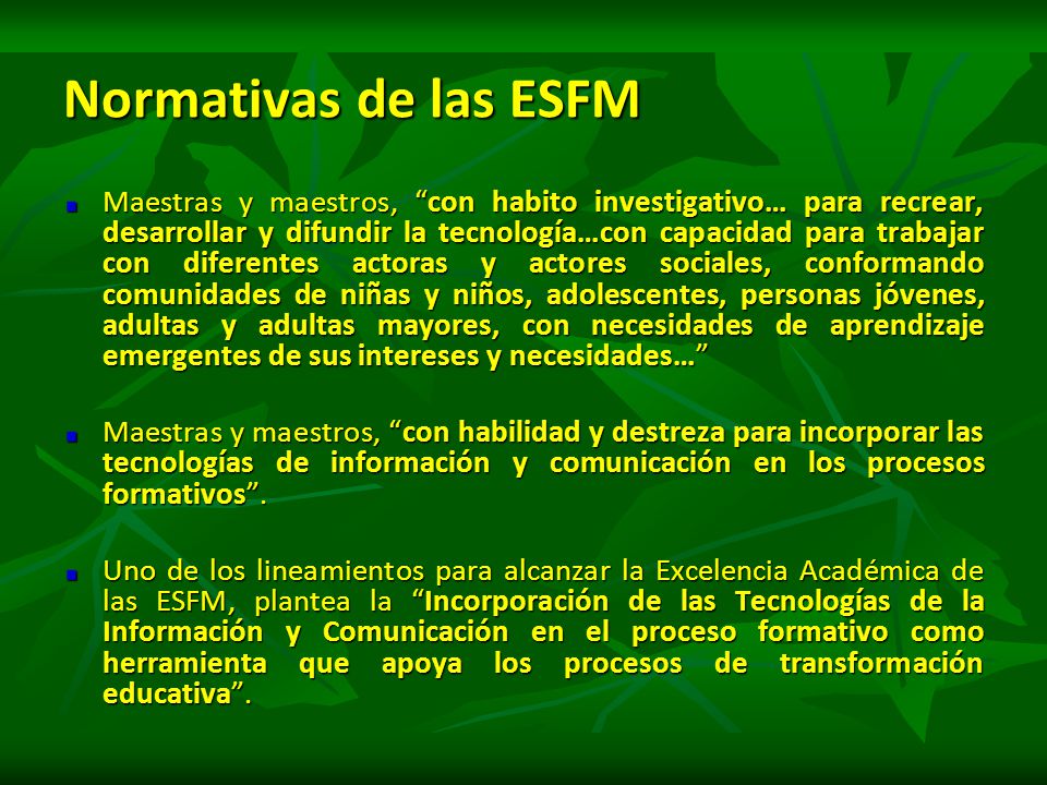 Normativas de las ESFM