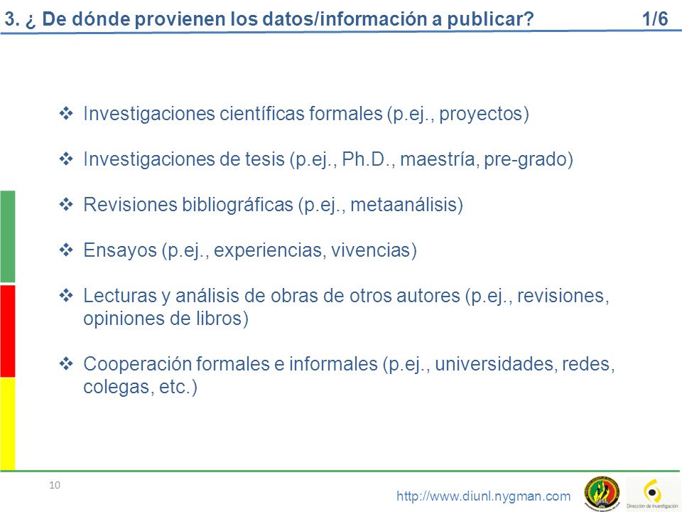 3. ¿ De dónde provienen los datos/información a publicar 1/6
