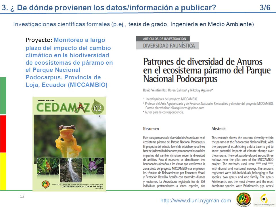 3. ¿ De dónde provienen los datos/información a publicar 3/6