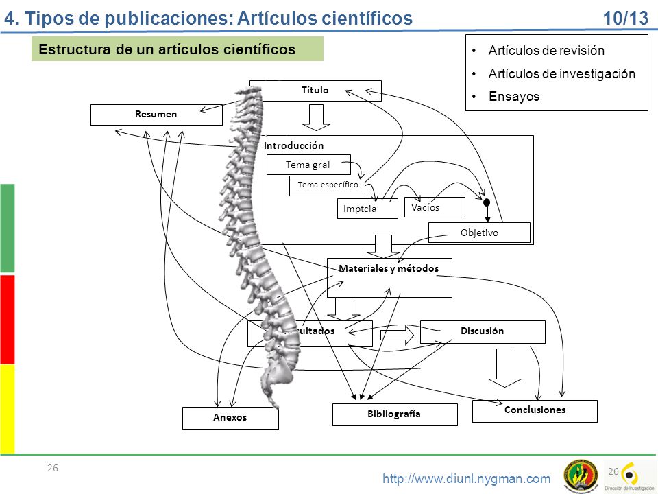 4. Tipos de publicaciones: Artículos científicos 10/13