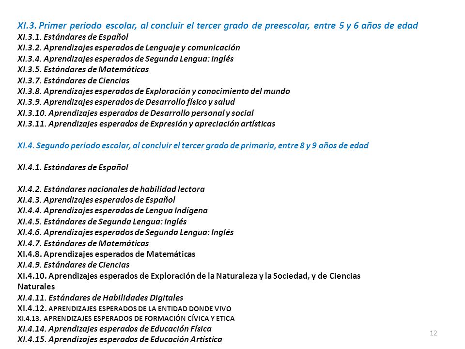 XI.3. Primer periodo escolar, al concluir el tercer grado de preescolar, entre 5 y 6 años de edad