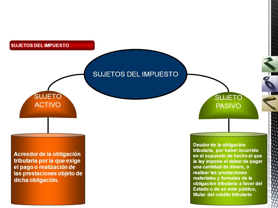 SUJETOS DEL IMPUESTO SUJETO ACTIVO PASIVO