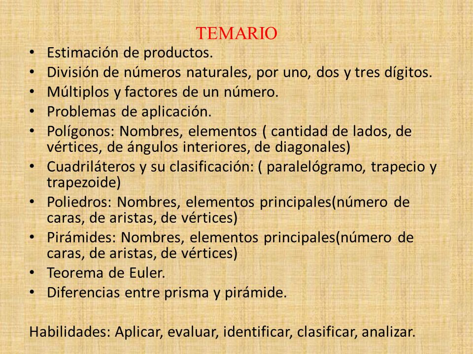 TEMARIO Estimación de productos.
