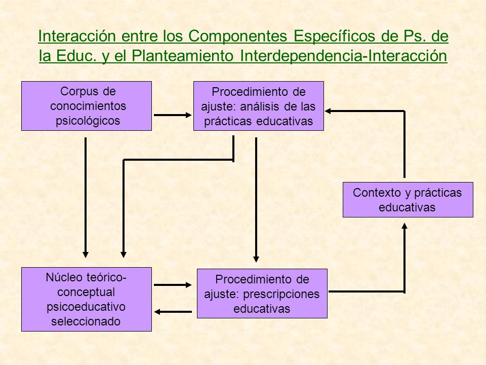 Interacción entre los Componentes Específicos de Ps. de la Educ