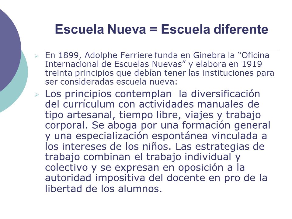 Escuela Nueva = Escuela diferente