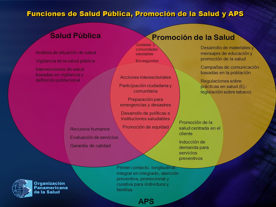 Funciones de Salud Pública, Promoción de la Salud y APS