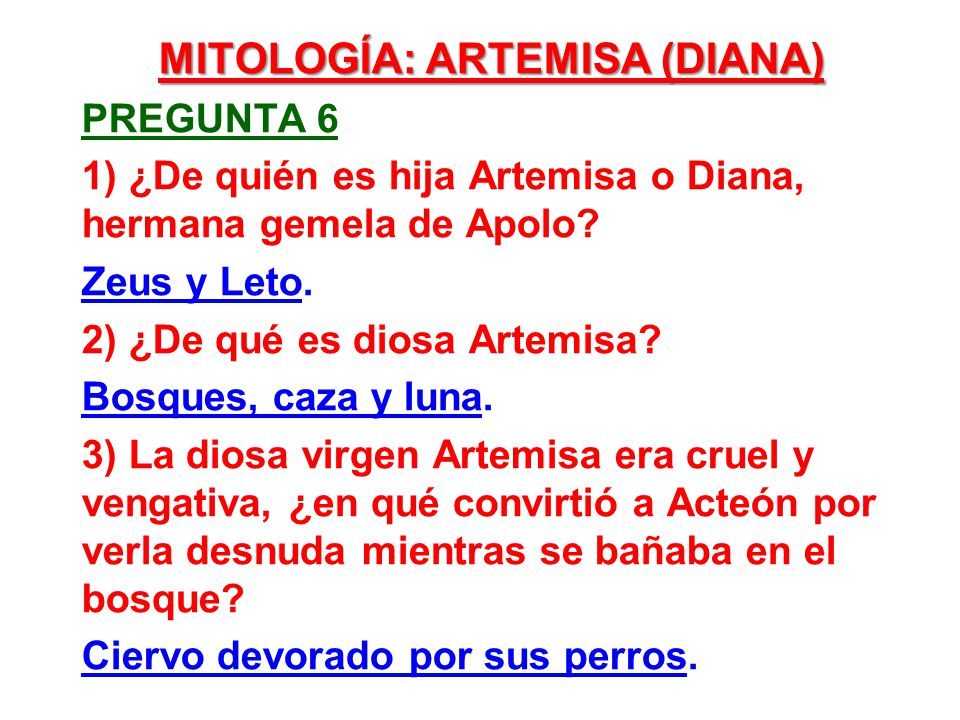 mitología: artemisa (diana)