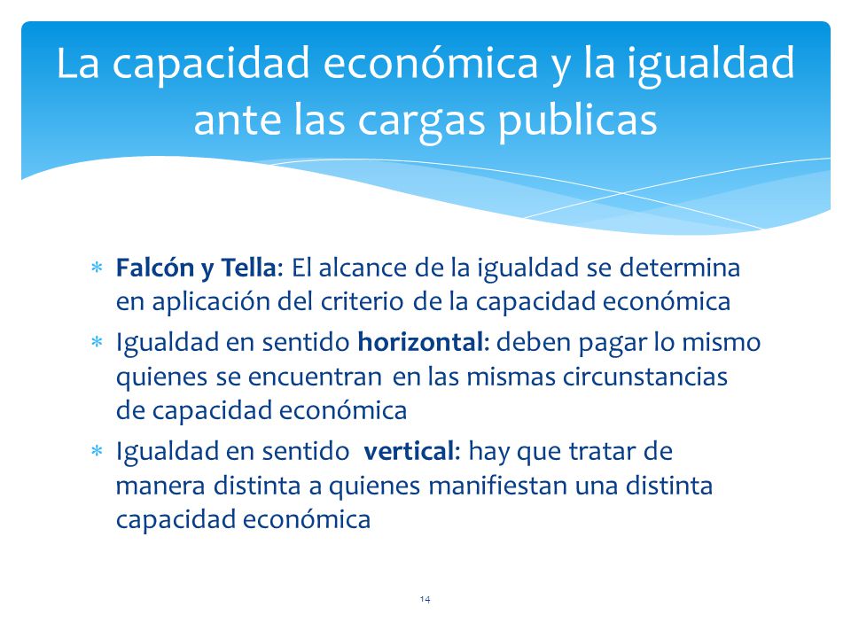 La capacidad económica y la igualdad ante las cargas publicas